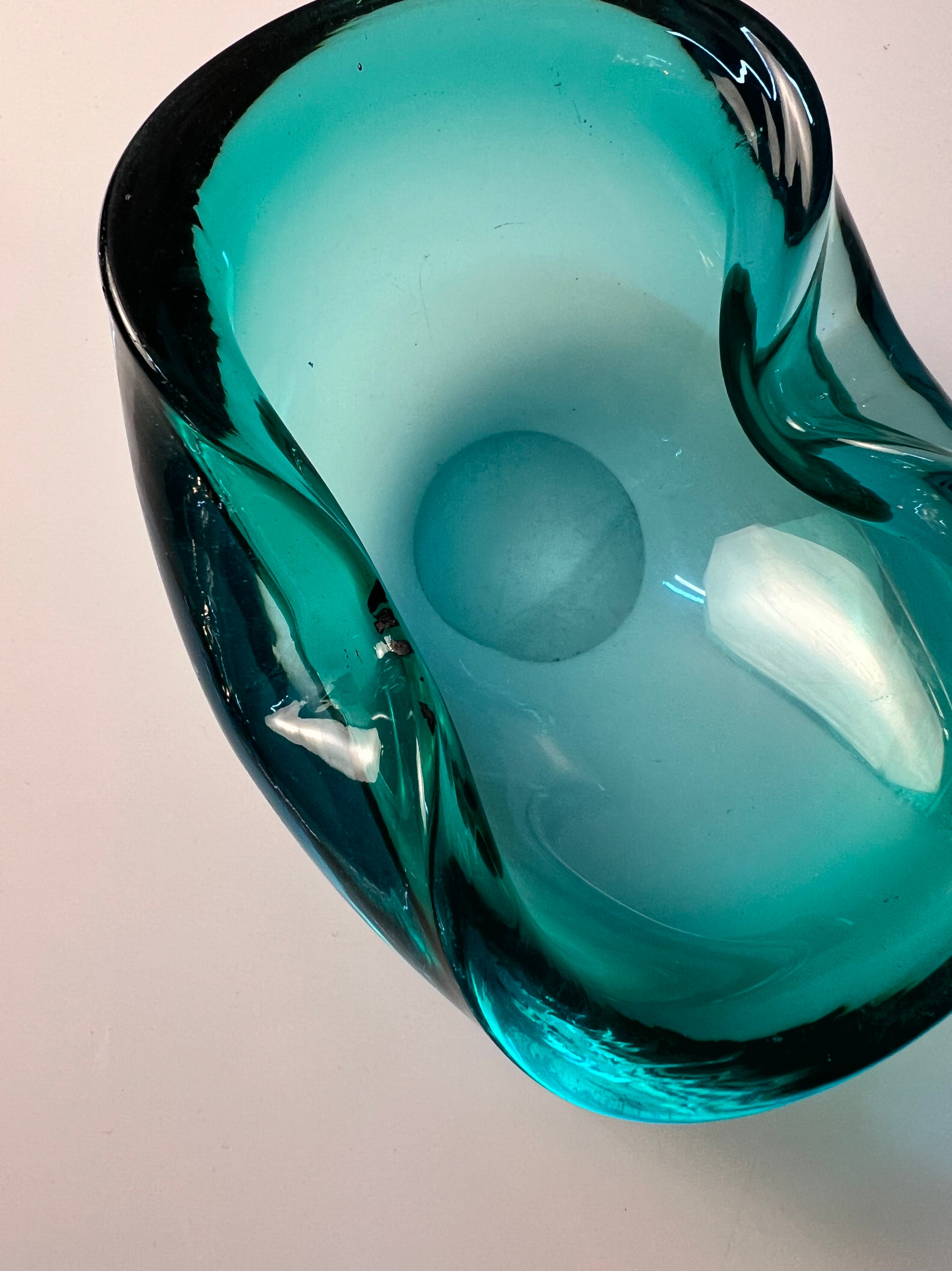 Aschenbecher blau Glas aus Dänemark
