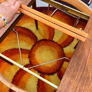 Runder Esstisch Teak mit Butterfly Auszug