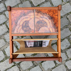 Beistelltisch Teak mit Zeitungsablage & Fliesen aus Dänemark