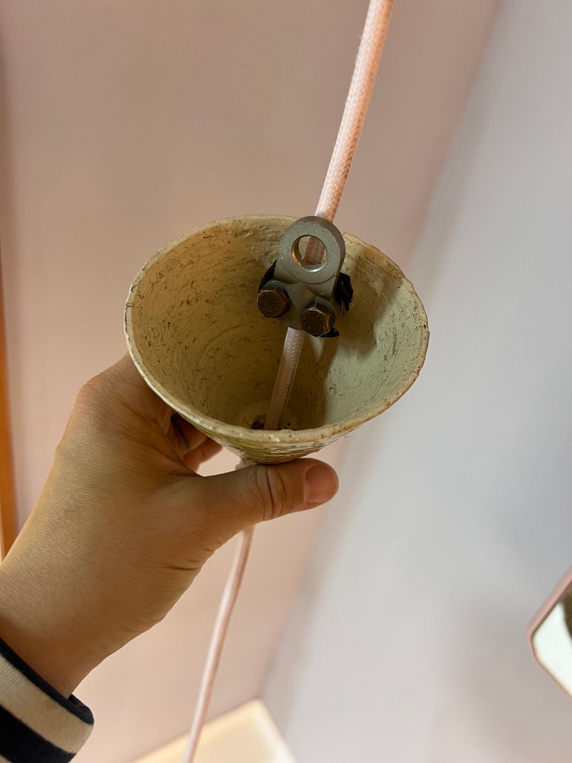 Hängelampe grün Keramik grün 70er
