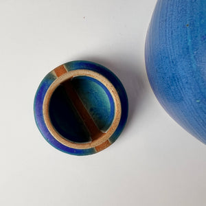 Teekanne blau Keramik aus Dänemark