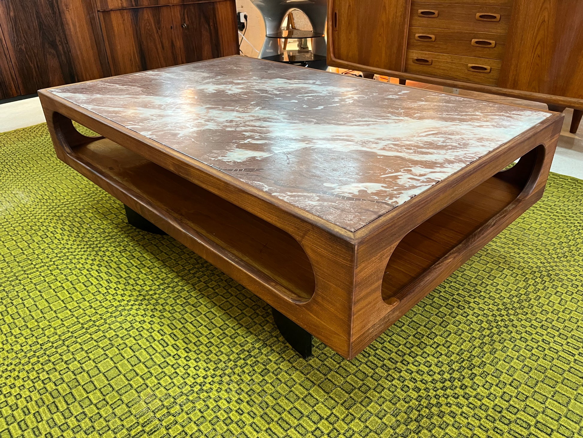 Couchtisch Marmor Teak