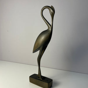 Kranich graugrün Holz aus Dänemark