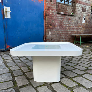 Couchtisch weiß Kunstoff Glas von Peter Ghyczy
