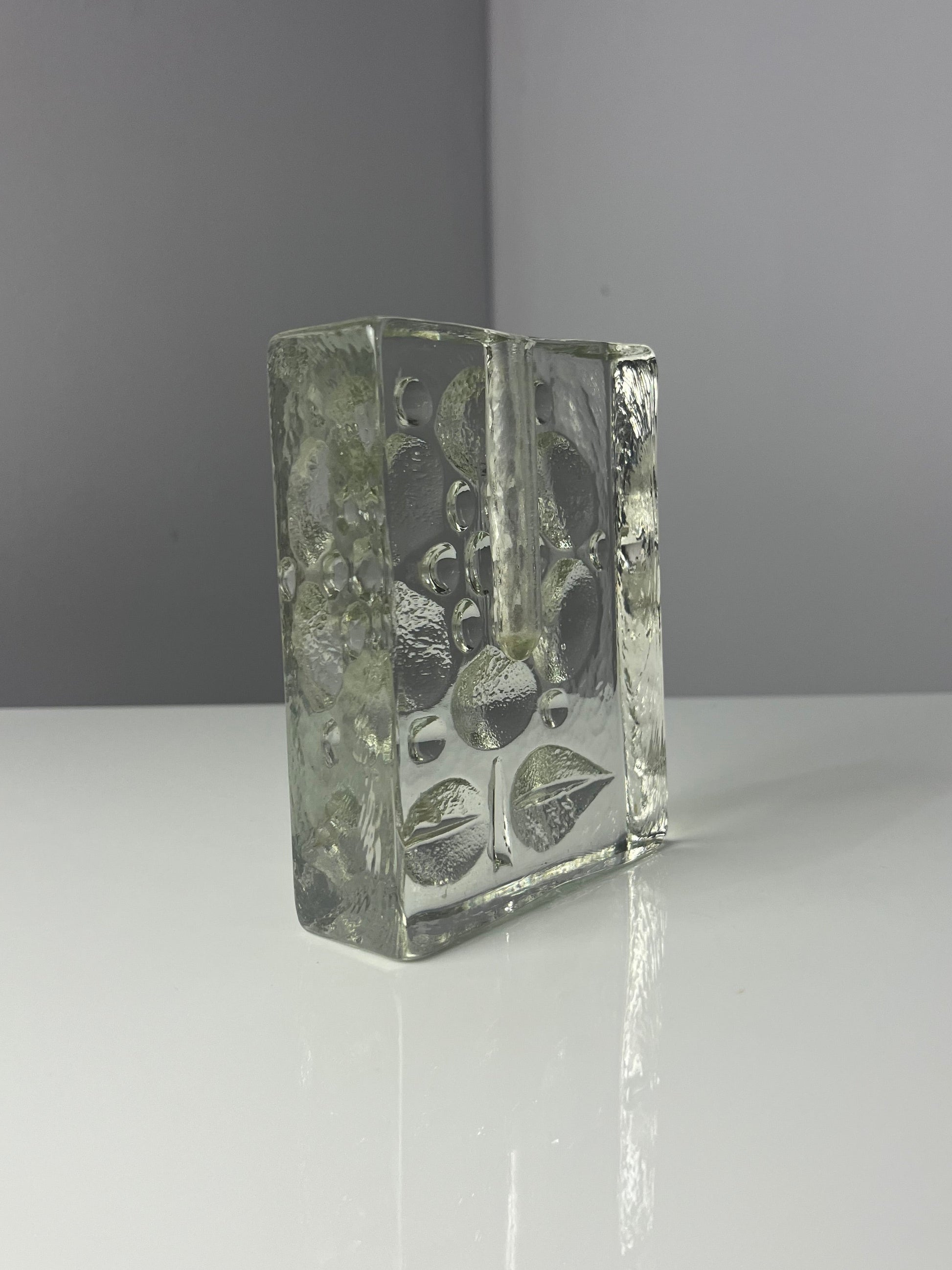 Solifleur Vase mit floralem Muster von Heiner Düsterhaus für Walther Glas