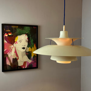 Lamellenlampe PH5 weiß von Poul Henningsen für Louis Poulsen