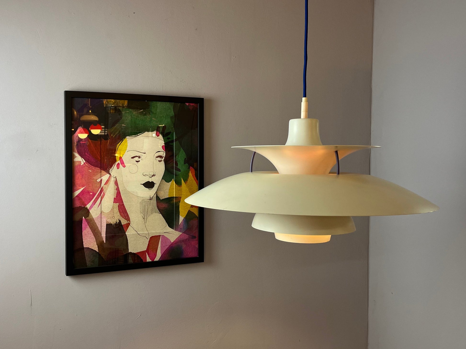 Lamellenlampe PH5 weiß von Poul Henningsen für Louis Poulsen