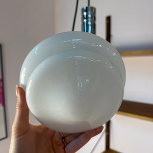 Hängelampe weiß Chrom Glas