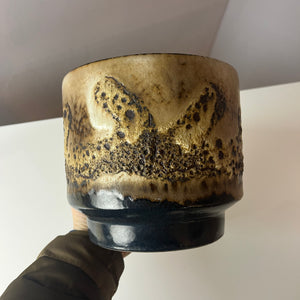Blumentopf Fat Lava braun