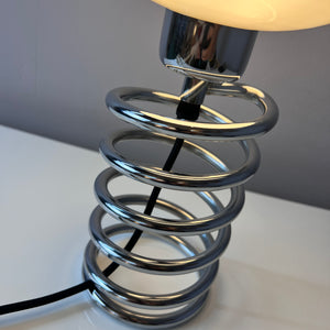Spiral-Tischlampe Glas & Chrom Ingo Maurer für HONSEL