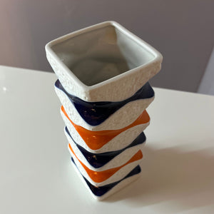 Vase 640/2 orange blau von Royal Porzellan Bavaria KPM