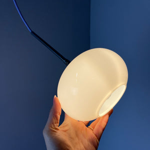 Hängelampe weiß Glas Chrom mit Stab