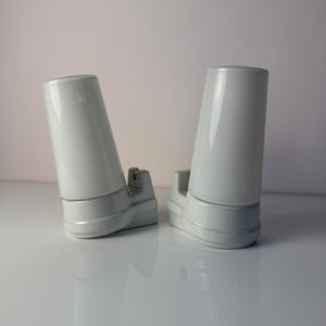 Set: 2x Wandlampe Modell 6080 weiß von Sigvard Bernadotte für Ifö