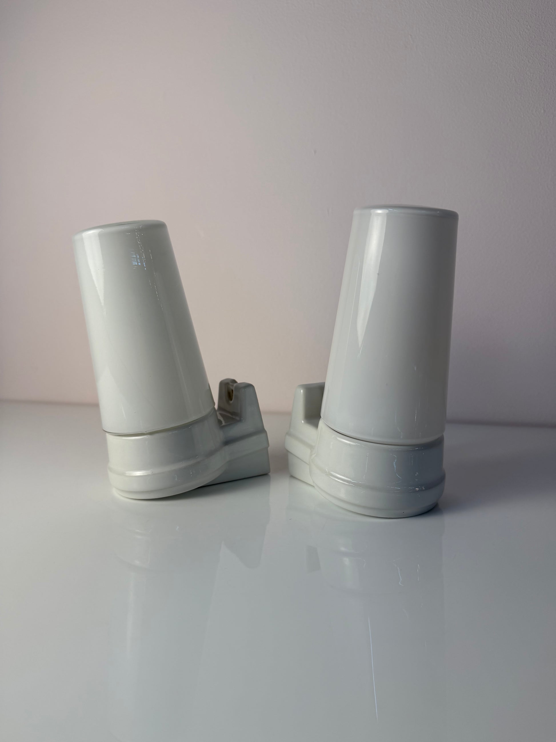 Set: 2x Wandlampe Modell 6080 weiß von Sigvard Bernadotte für Ifö