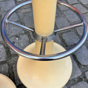 Barhocker creme orange von Friedrich Stuckenbröker für Lockhausen Plastik