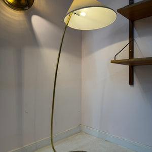 Stehlampe mit Marmorfuß & original Schirm von Rupert Nikoll