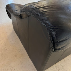 3-Sitzer Sofa schwarz Echtleder