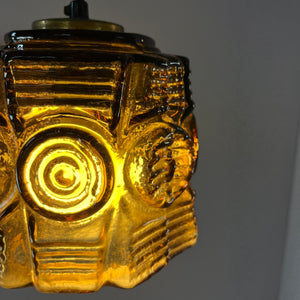 Hängelampe braun Glas Messing von Vitrika