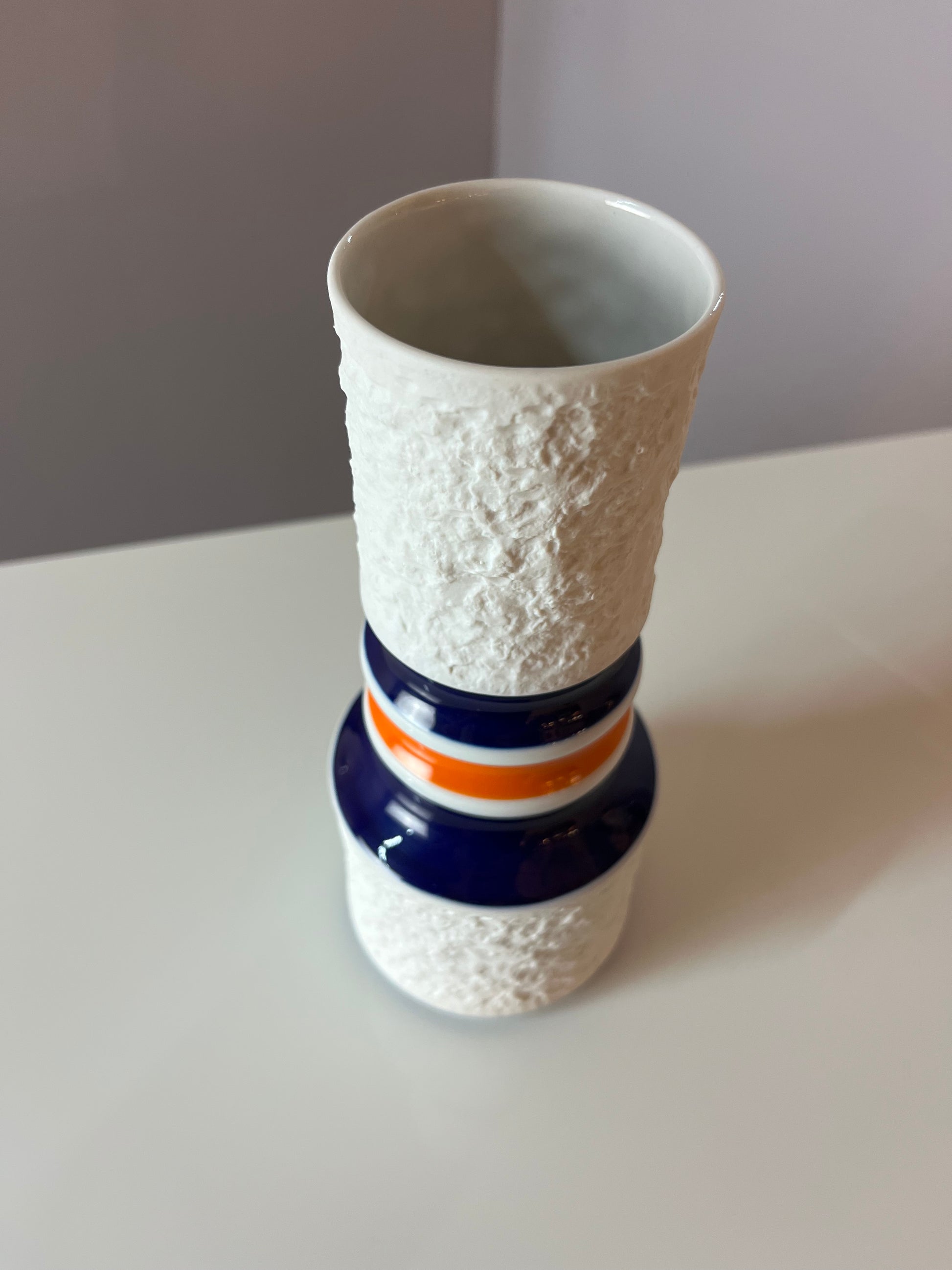 Vase 599/2 blau orange von Royal Porzellan Bavaria KPM