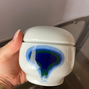 Set: Teekanne und Zuckerdose Form F PoP Art blau weiß von Fürstenberg