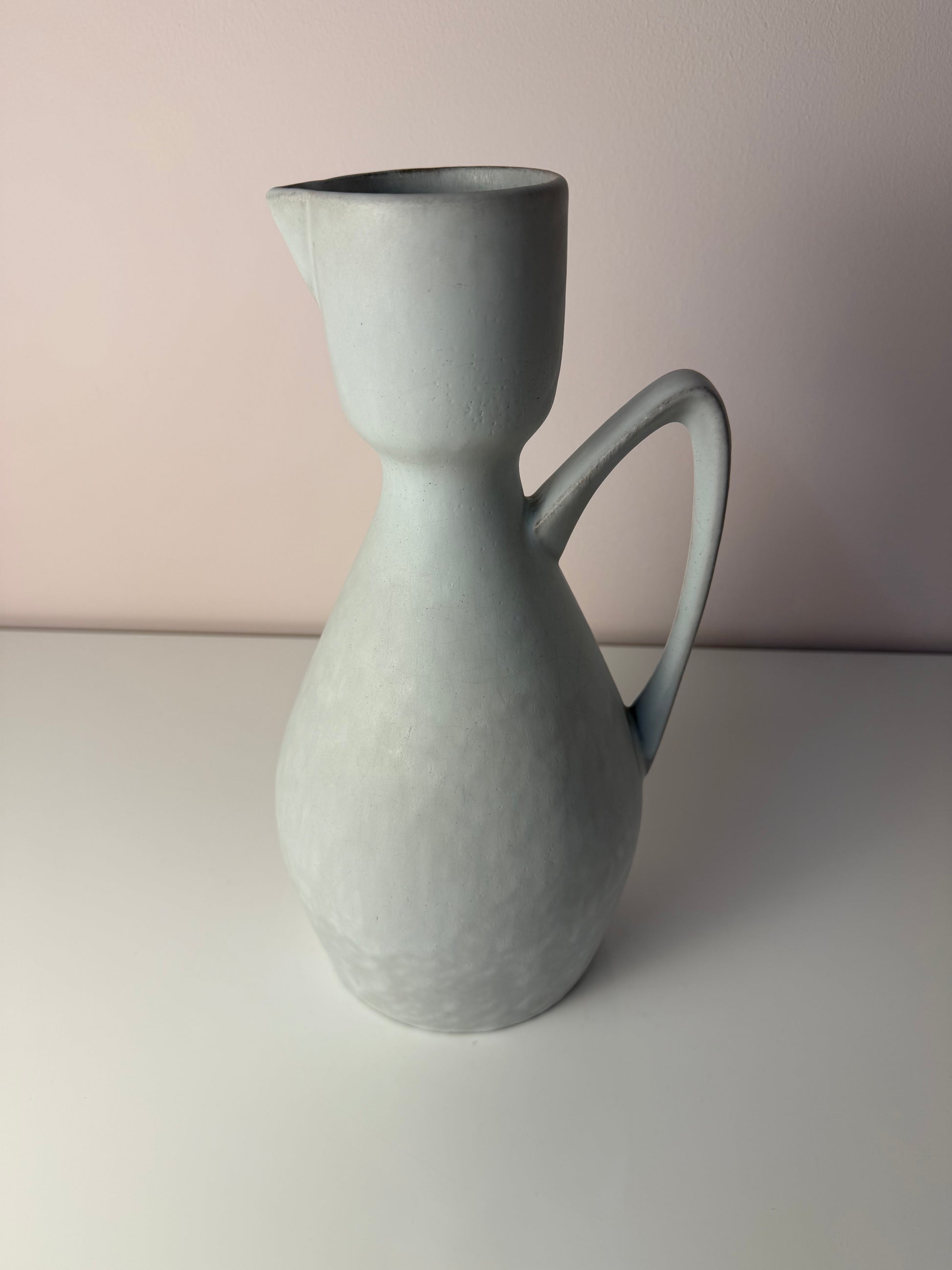 Set: Vase und Karaffe mintgrün weiß Keramik aus Westdeutschland