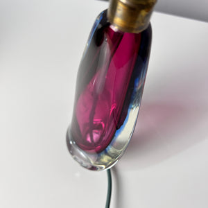 Tischlampe lila blau Muranoglas
