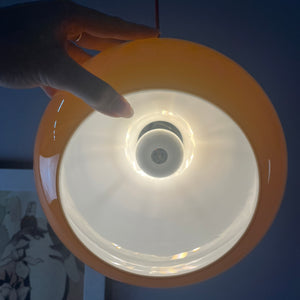 Hängelampe braun orange Glas