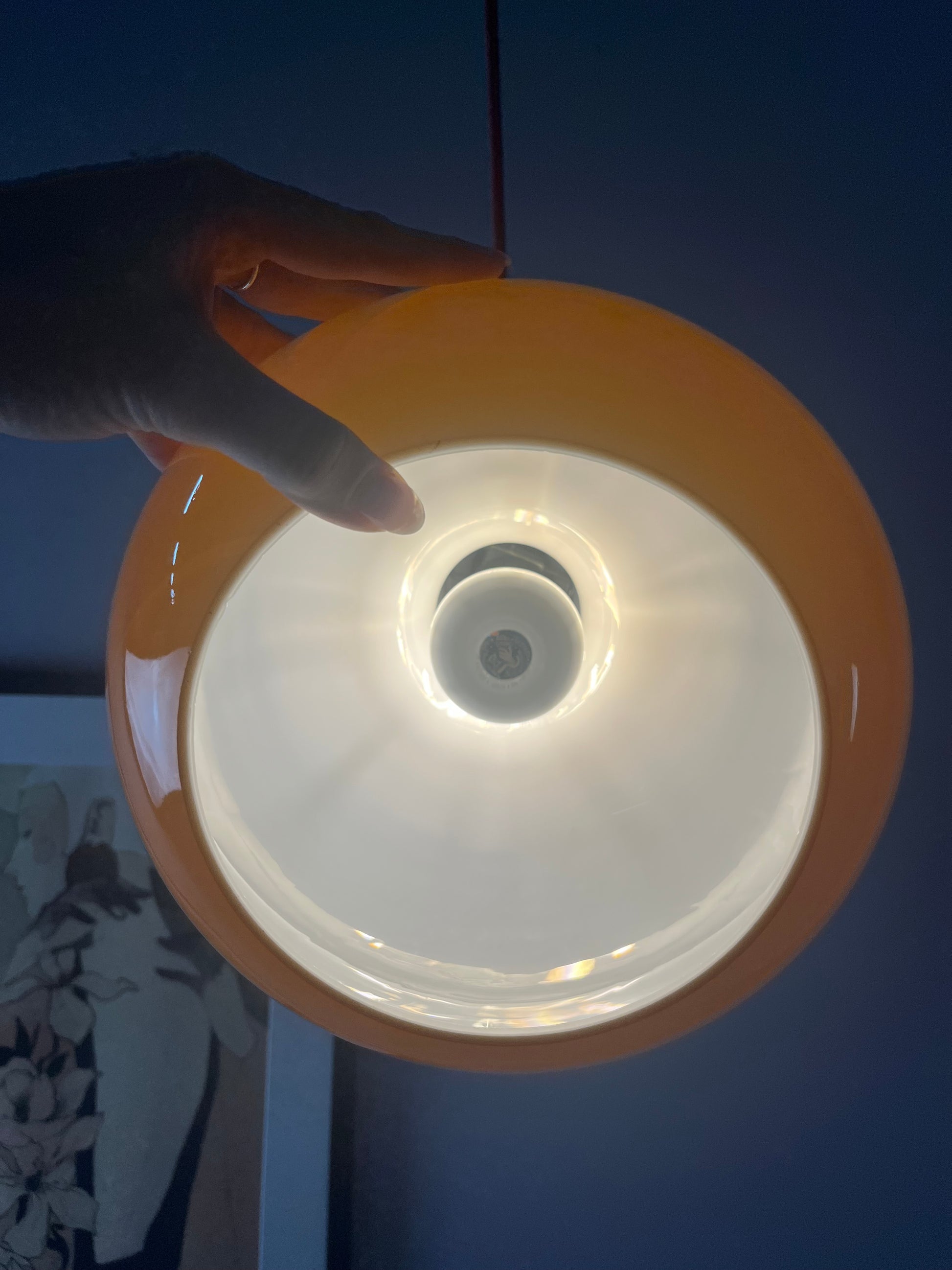 Hängelampe braun orange Glas