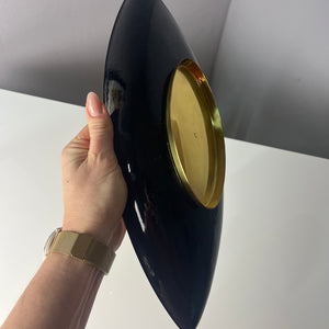 Längliche Schale blau apricot Emaille