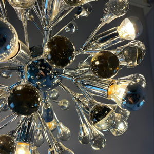 Sputnik Kronleuchter Chrom Glas aus Italien