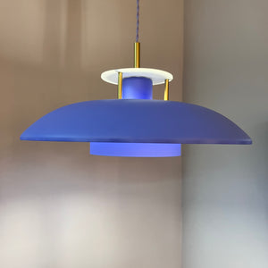 Lamellenlampe neu lackiert blau