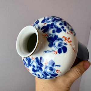 Vase blau weiß Porzellan von Unterweissbach