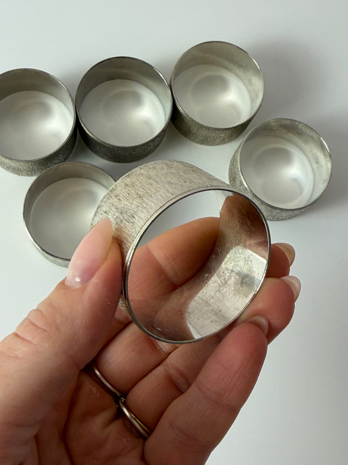 Set: 6x Serviettenring versilbert