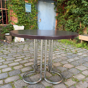 Runder Esstisch Aubergine Chrom