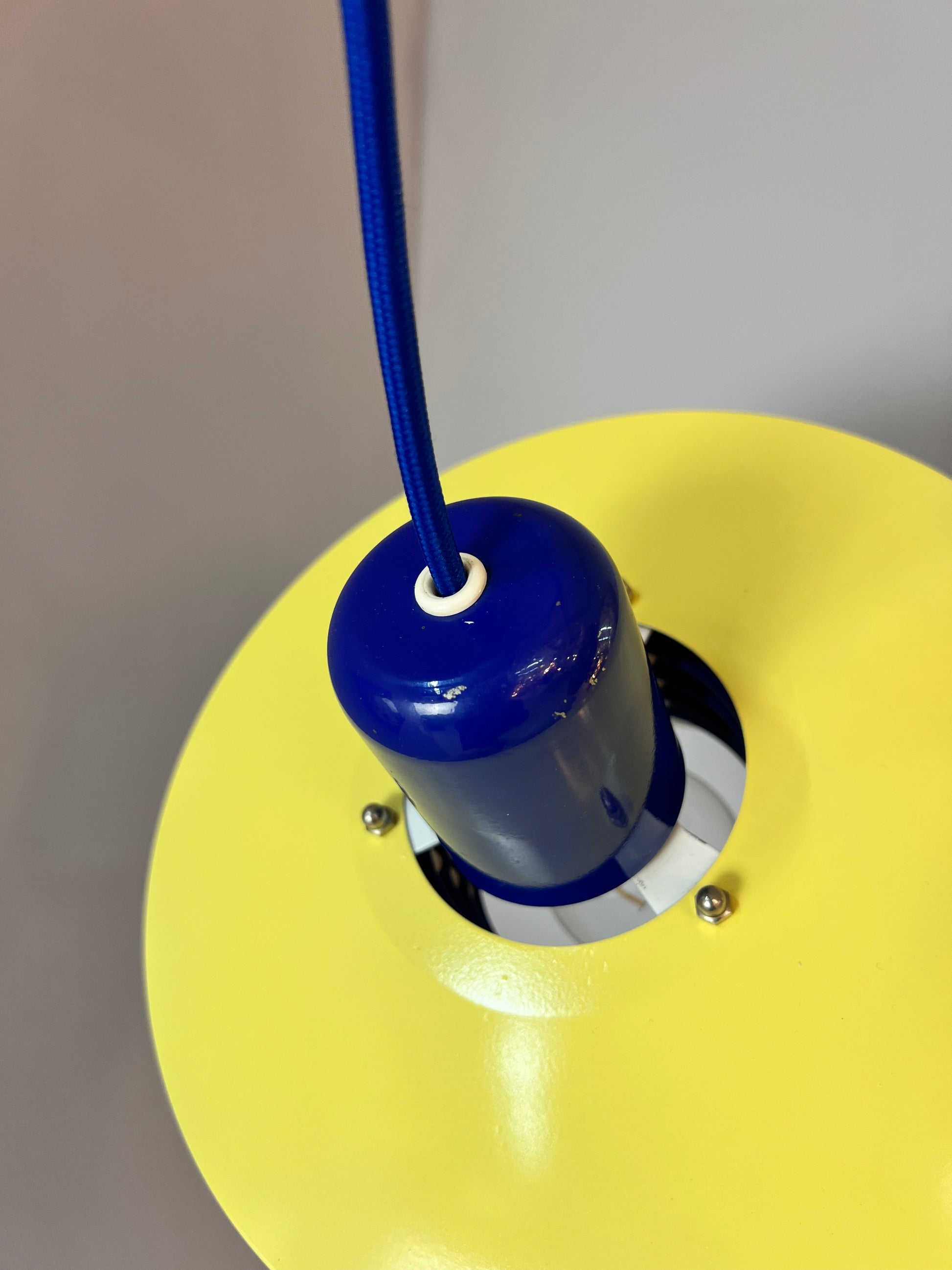 Hängelampe Typ 763 blau gelb von Horn