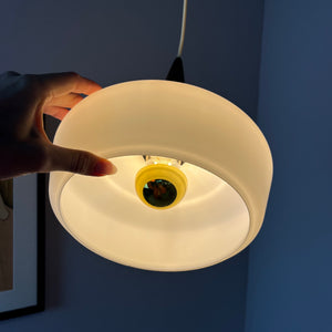 Hängelampe Opalglas Teak