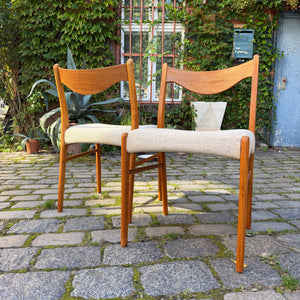 Polsterstuhl GS 600 creme Teak Wolle von Arne Wahl Iversen für Glyngøre Stolefabrik