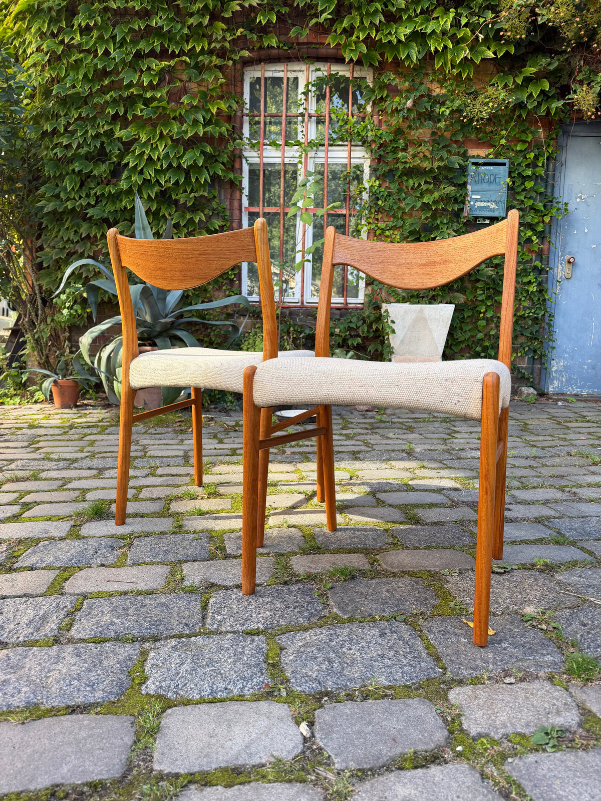 Polsterstuhl GS 600 creme Teak Wolle von Arne Wahl Iversen für Glyngøre Stolefabrik
