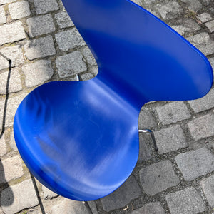 Set: 4x Stuhl Serie 7 Königsblau lackiert von Arne Jacobsen für Fritz Hansen