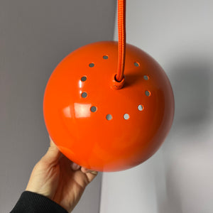 Kugellampe neu lackiert orange aus Dänemark