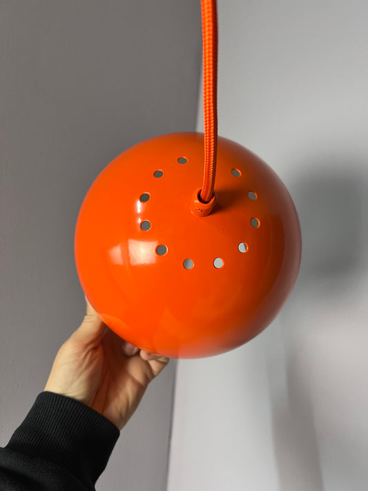 Kugellampe neu lackiert orange aus Dänemark