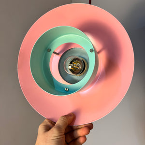 Lamellenlampe neu lackiert mint rosa lila aus Dänemark