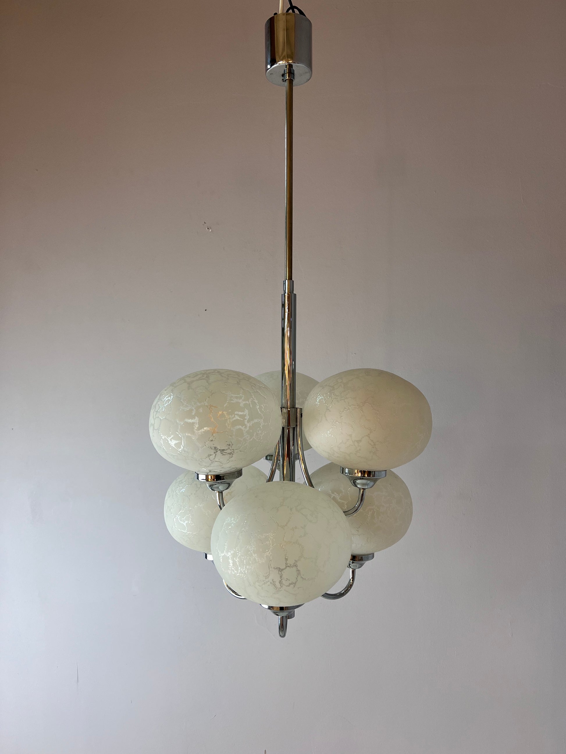 Kronleuchter mit 6 Kugeln von Richard Essig für Hustadt