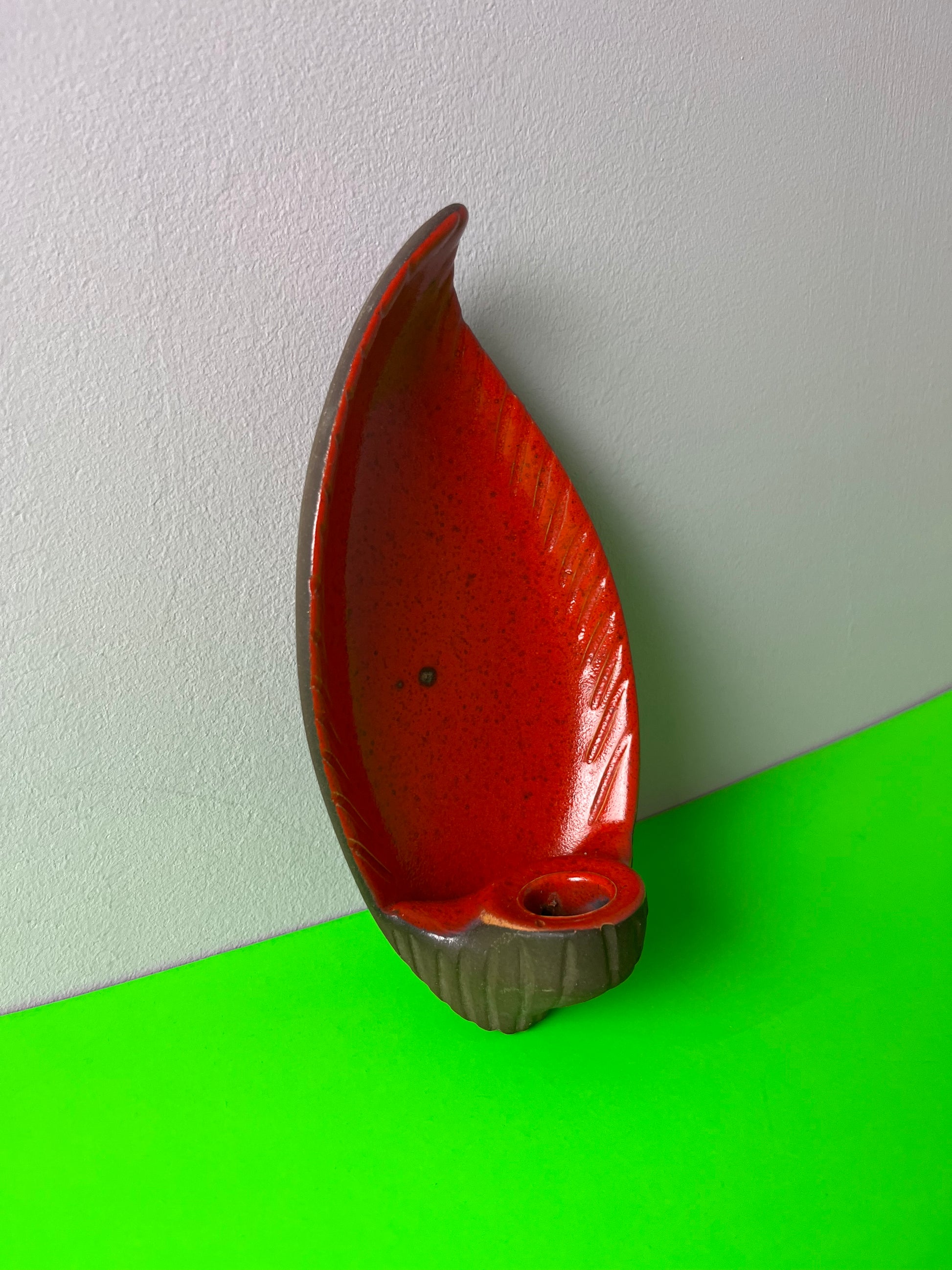 Wandkerzenhalter rot braun Keramik