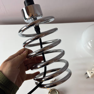 Spiral-Tischlampe Glas & Chrom Ingo Maurer für HONSEL
