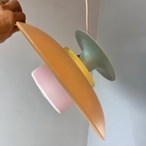 Lamellenlampe neu lackiert pastell-candy