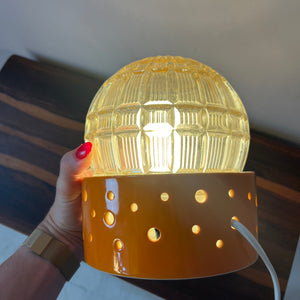 Tischlampe orange weiß von Gerold Porzellan Bavaria