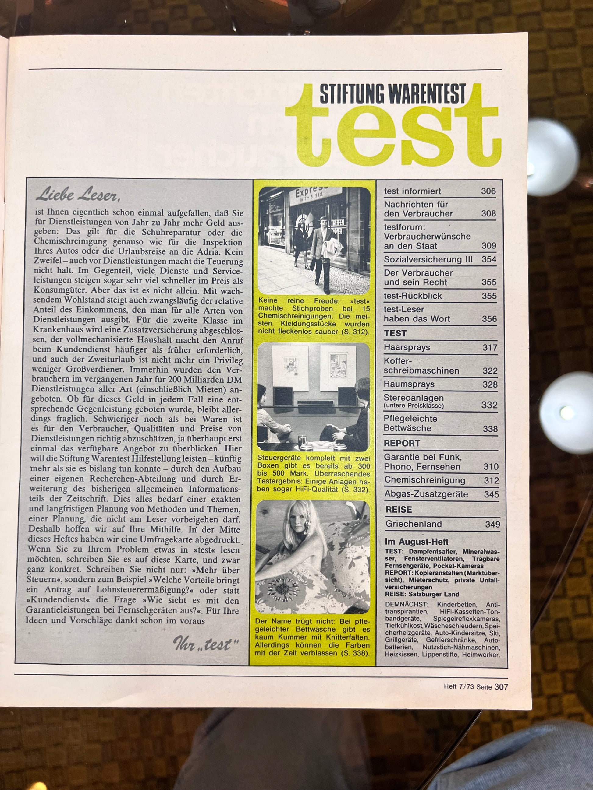 Stiftung Warentest Zeitschrift Juli 1973