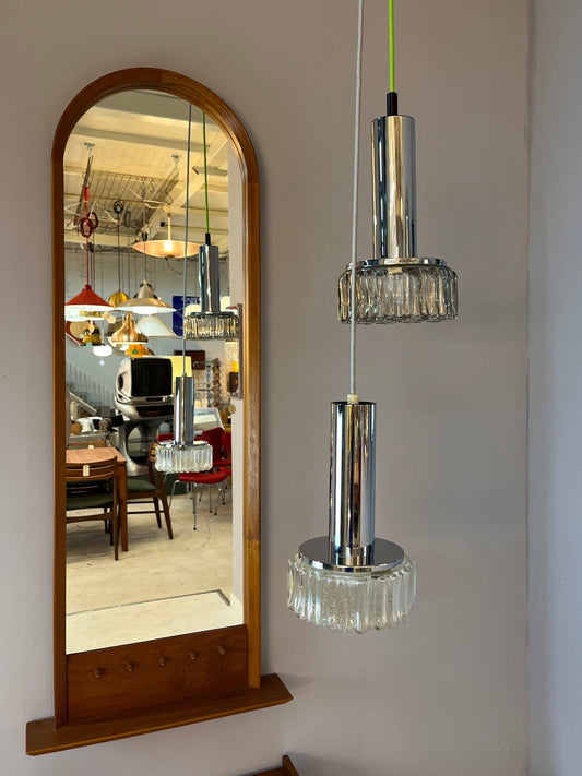 Pendelleuchte Modell P105 Glas Chrom von STAFF
