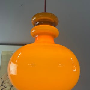 Hängelampe braun orange Glas